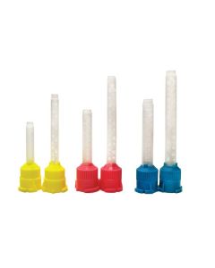 Mixing tips showing short and regular in small, medium, and large sizes