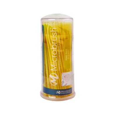 Microbrush disposable micro-applicators, fine size, 1.5 mm, yellow. Pack of 100