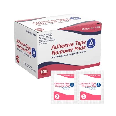 Dynarex 1505 Adhesive Tape Remover Pads, Box of 100