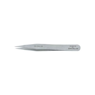 Excelta 00-SA-SE Straight Tip Tweezers with Medium Points