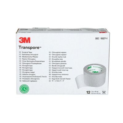 3M 1527-1 Transpore Transparent Medical Tape, 1"x10 yards, 1 Roll
