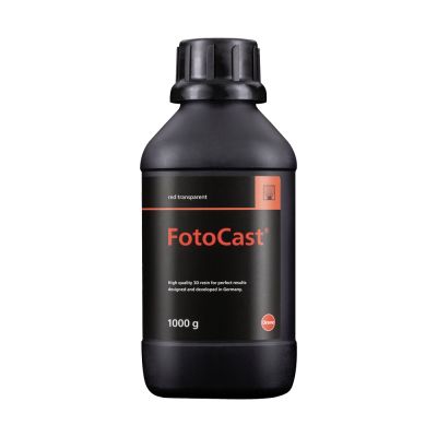 Dreve FotoCast 3D resin in a 1000 g bottle, red transparent