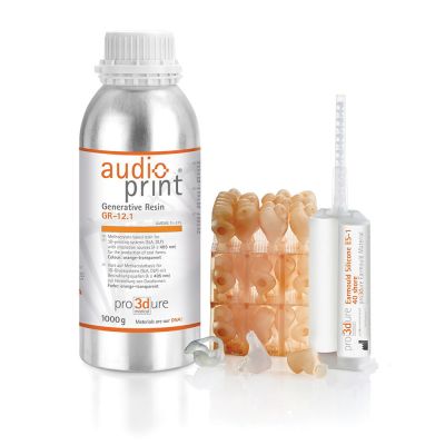 pro3dure audioprint generative resin GR-12.1 in a 1000 g bottle.