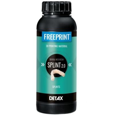 Detax 02076 Freeprint Splint 2.0 Resin, Clear-transparent, 1 kg Bottle