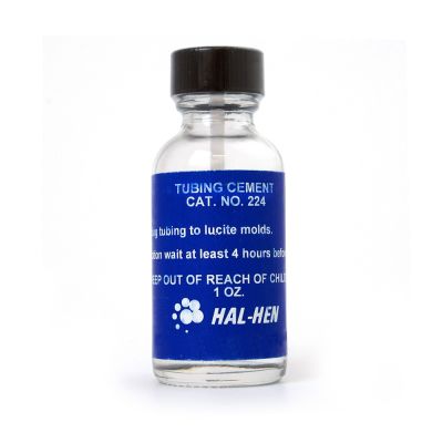 Hal-Hen #224 tubing cement for Lucite molds. 1 oz 