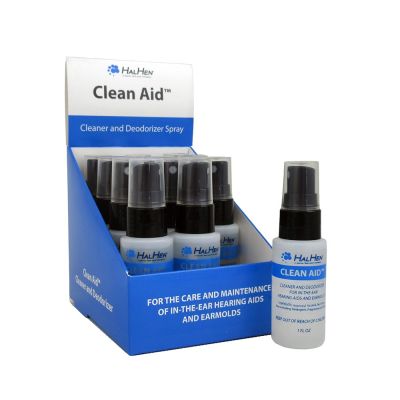 Hal-Hen Clean Aid 1 oz Hearing Aid Cleaner, Box of 12