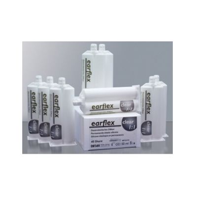 Detax 03794 Earflex Clear Silicone Material, 25 Shore, 8 Cartridges