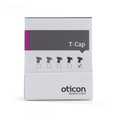 Oticon T-Cap Microphone Covers, Black, Pack of 8