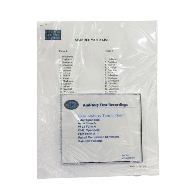 Auditec basic auditory tests in Quiet CD and forms