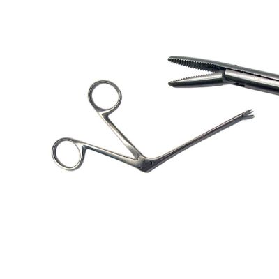 stainless steel forceps with angled tip