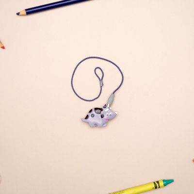 Monaural BTE Dino Clip, 7.5",  BTE, Purple Cord