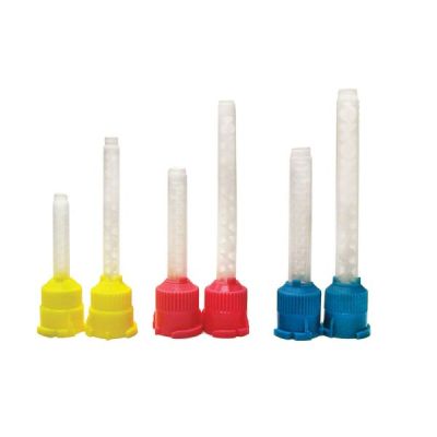 Mixing tips showing short and regular in small, medium, and large sizes