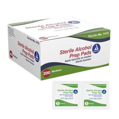 Alcohol prep pads. Medium, Box of 200