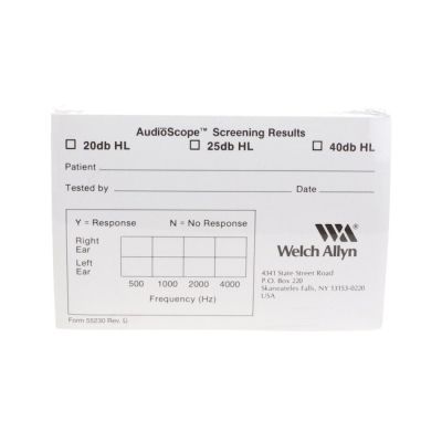 Welch Allyn 55230 AudioScope 3 Recording Form, Box of 1000