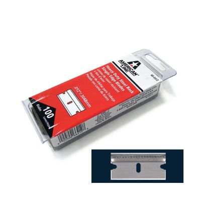 Heavy Duty Razor Blades with Steel Back, Box of 100