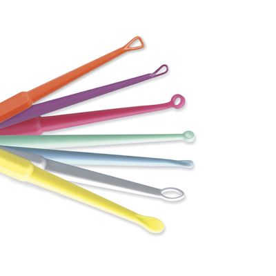 Bionix® Disposable Safe Ear Curettes™ showing colors and styles
