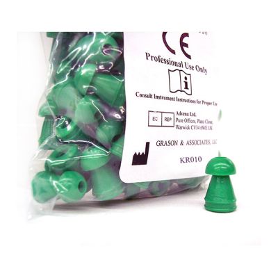 Grason & Associates KR010 Single Use Eartips, 10 mm, Green, Pack of 100