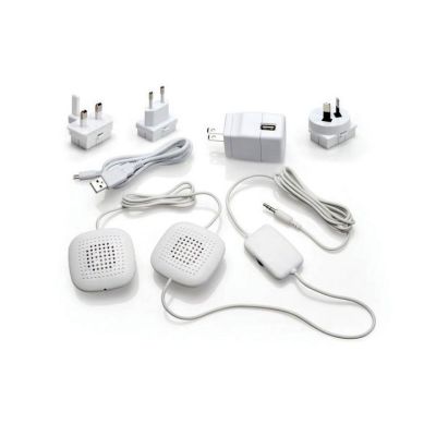 Sound Oasis Amplified Stereo Pillow Speakers with International Adapter Kit