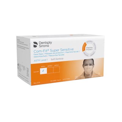 Com-Fit Super Sensitive Face Mask, White, Box of 50