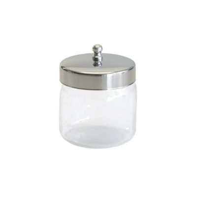 Glass Dressing Jar with Stainless Steel Lid, 4" x 4", 217.7g